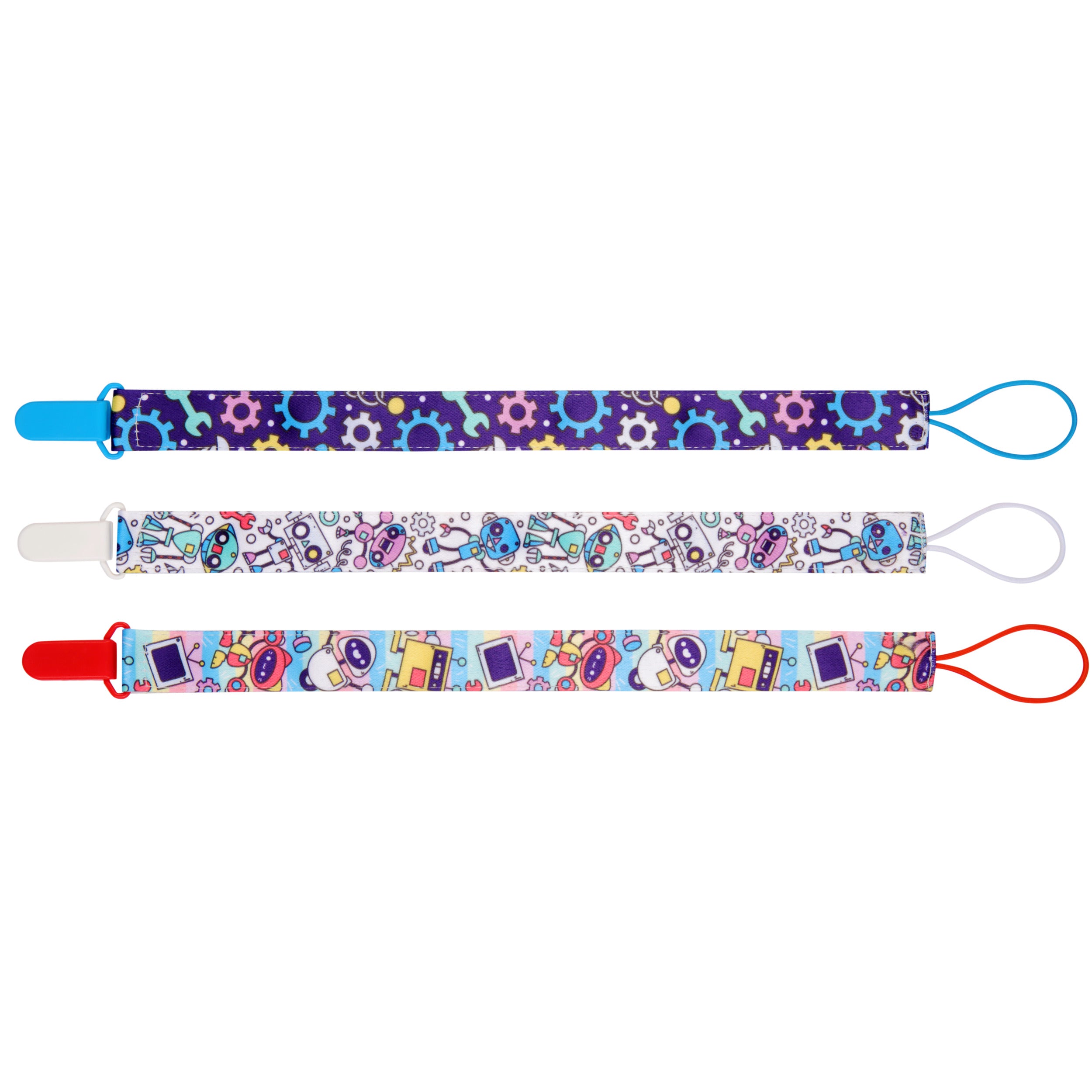 Robots Pacifier Clip Set