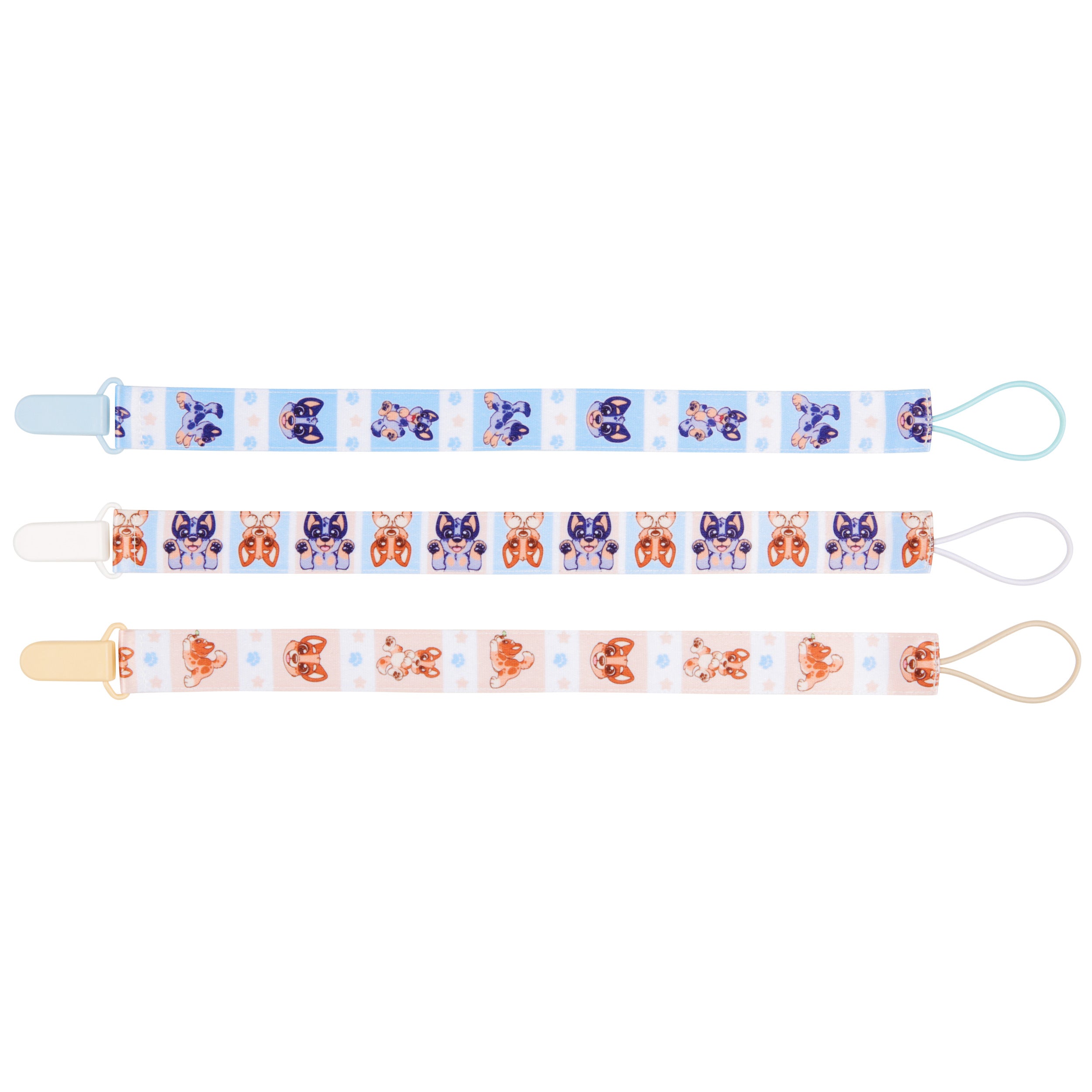 Heeler Pup Pacifier Clip Set