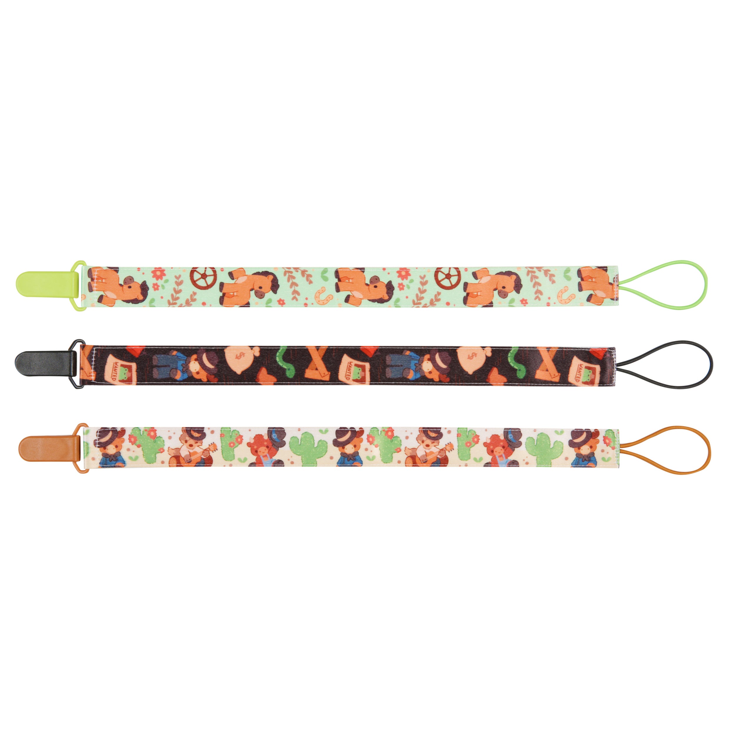 Wild Wild West Pacifier Clip Set