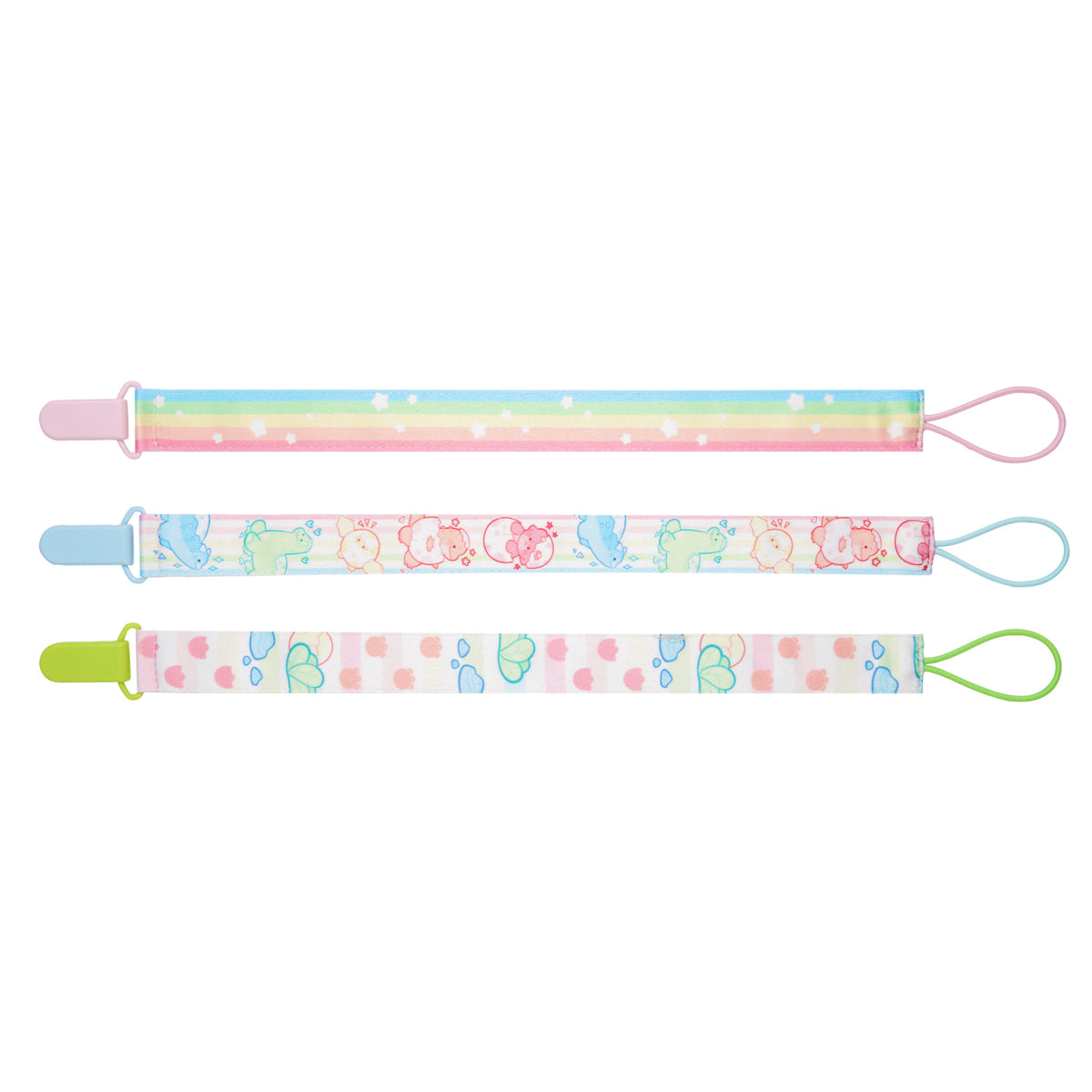 Itty-Bitty Dinos Pacifier Clip Set