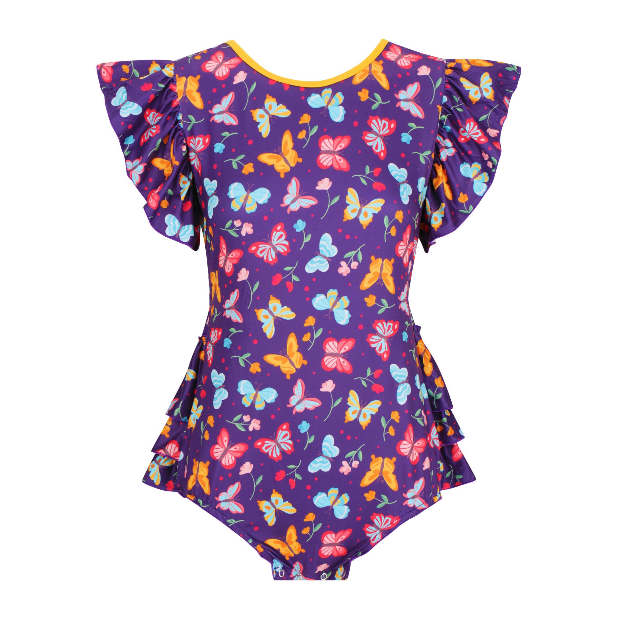 Butterflies (Dark) Ruffle Butt Onesie