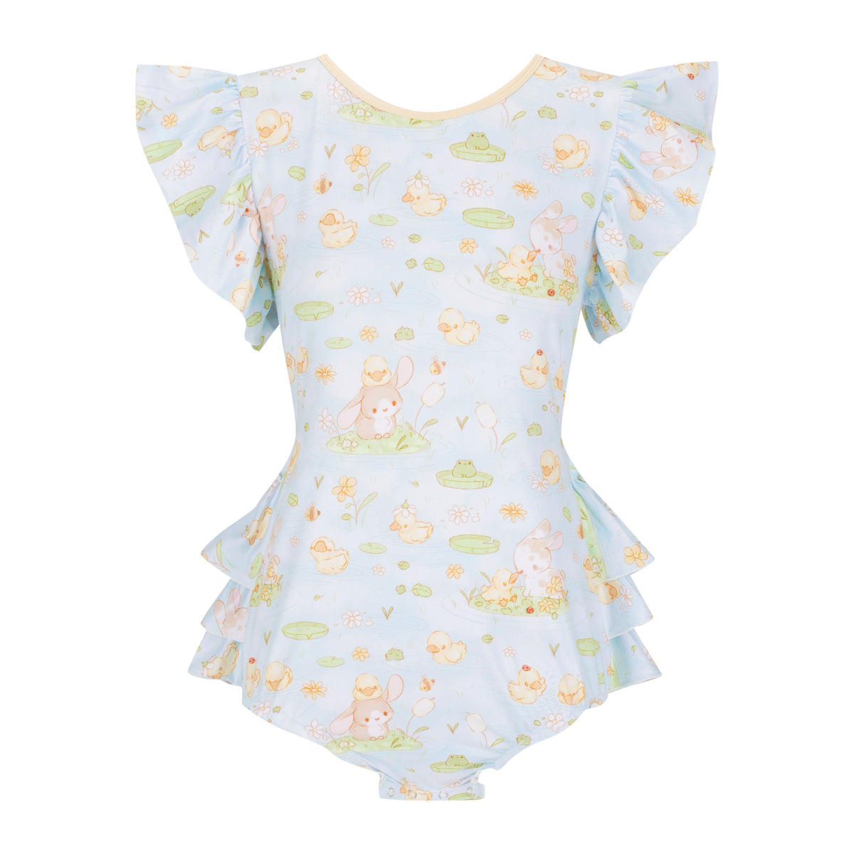Down Onezy Darling Ducklings Ruffle Butt Onesie – Onesies Downunder